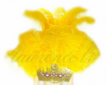 Load image into Gallery viewer, Golden Yellow Ostrich Feather Open Face Headdress & backpiece Set.
