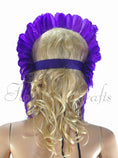 Load image into Gallery viewer, Dark purple feather sequins crown las vegas dancer showgirl headgear headdress.
